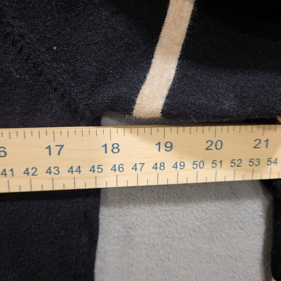 Bobeau‎ Women's V-Neck Lightweight Sweater Black with Brown Stripes Size Small - Picture 4 of 5